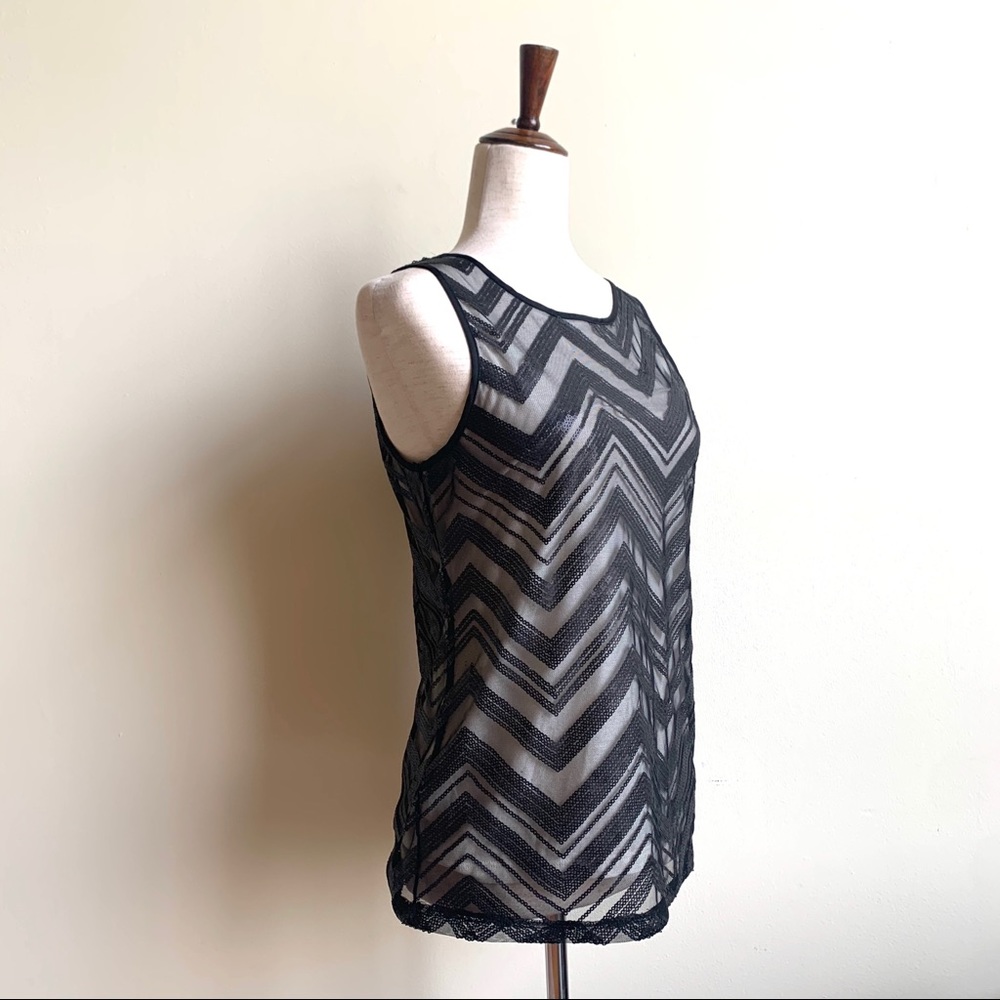 BANANA Republic Chevron sequined tank top Black 6 Going out top
